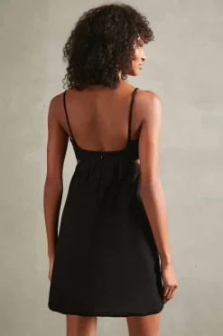 Matelasse Cotton Blend Short Dress