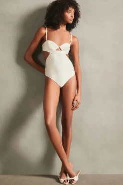 Matelasse Cut-Out Swimsuit