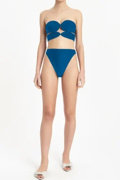 Matelasse Strapless High-leg Bikini