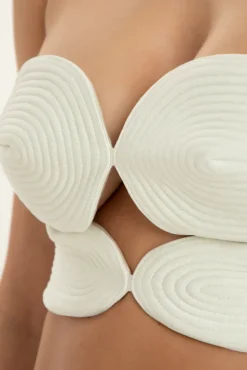 Matelasse Strapless High-leg Bikini