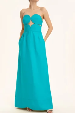 Matelasse Strapless Long Dress