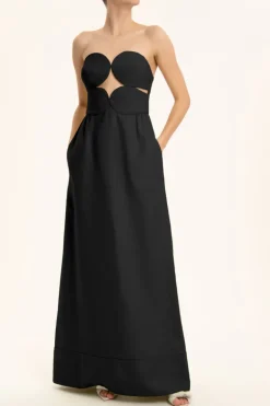 Matelasse Strapless Long Dress