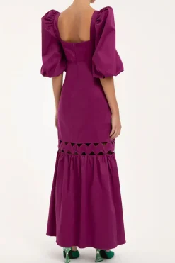 Moves Puff-Sleeved Long Dress