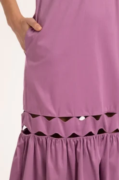 Moves Puff-Sleeved Long Dress