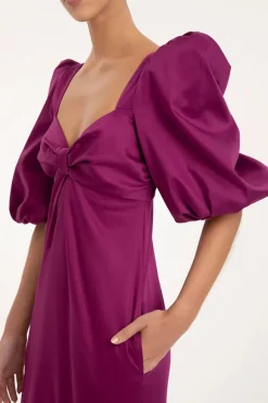 Moves Puff-Sleeved Long Dress