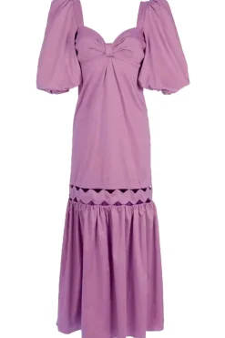 Moves Puff-Sleeved Long Dress