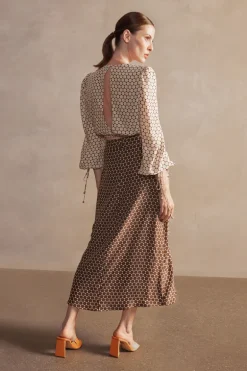 New Pois Fringe Midi Skirt