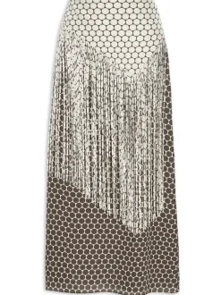 New Pois Fringe Midi Skirt