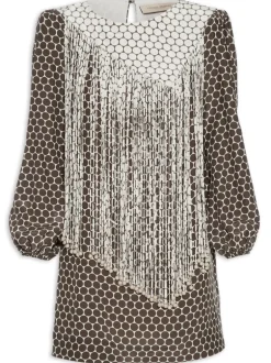 New Pois Fringe Short Dress