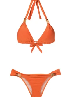 New Pois Solid Long Triangle Bikini