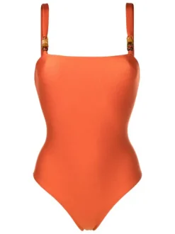New Pois Solid Straps Swimsuit