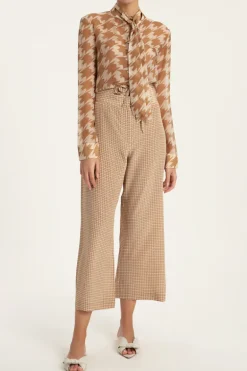 Pied De Poule Shirt With Tie