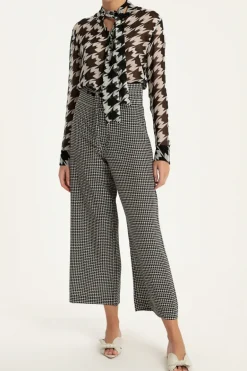 Pied De Poule Shirt With Tie