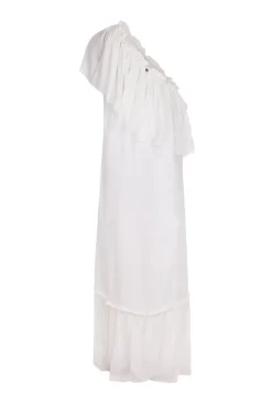 Pineapple One Shoulder Long Dress with Ruffles