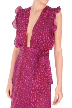 Pomegranate Dress with Ruffles