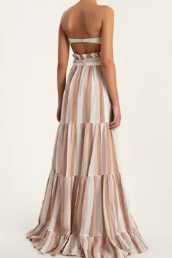 Porto Striped Clochard Long Skirt