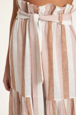 Porto Striped Clochard Long Skirt