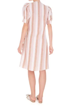 Porto Striped Short Dress With Knot Detail