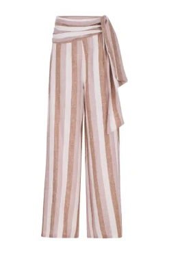 Porto Striped Wide Pants with Sash