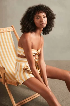 Riviera Striped Pleated Shorts