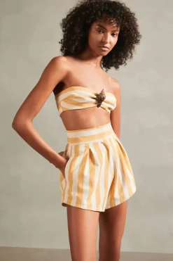 Riviera Striped Strapless Top