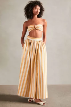 Riviera Striped Strapless Top