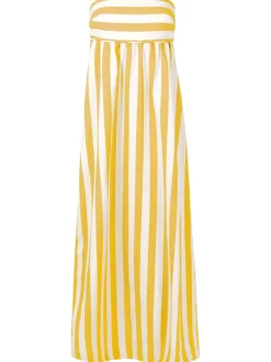 Riviera Striped Strapless Long Dress