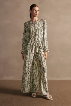 Samambaia Front Slip Long Dress