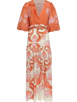 Seashell Long V-Neck Dress