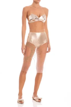 Soleil Embroidered Midi Skirt With Hot Pants