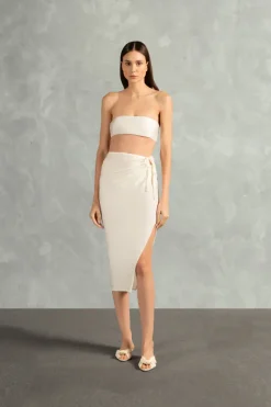 Solid AD Frilled Midi Skirt