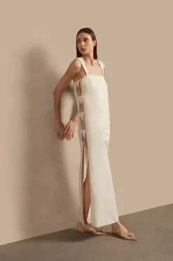 Solid Cut-Out Long Dress