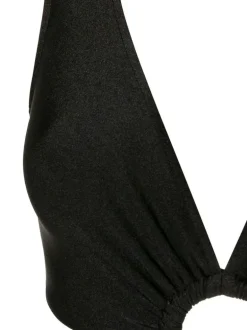 Solid Cut-Out Swimsuit With Hoop