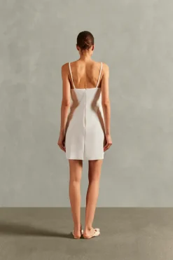 Solid Deep-V Midi Dress