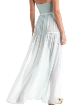 Solid Frilled Long Skirt