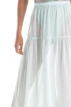 Solid Frilled Long Skirt
