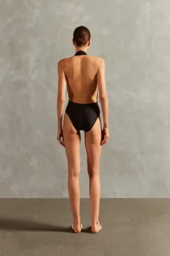 Solid Halterneck Swimsuit