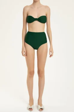 Solid Hot Pants Bandeau Bikini