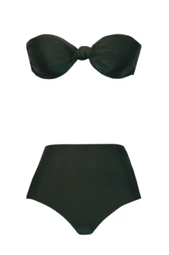 Solid Hot Pants Bandeau Bikini