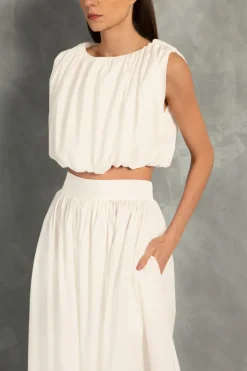 Solid Inamorata Cropped Blouse