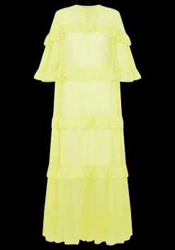 Solid Long Dress With Ruffles