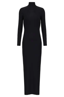 Solid Open-Back Long Dress