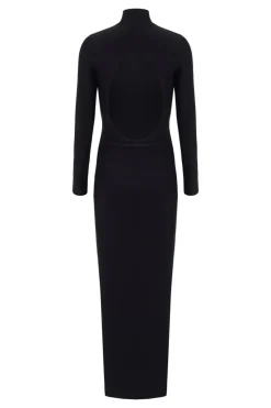 Solid Open-Back Long Dress