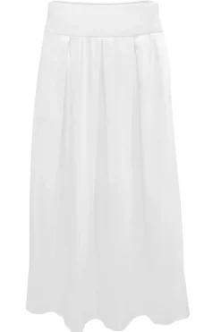 Solid Pleated Long Skirt