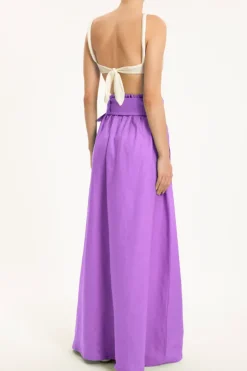 Solid Ruffled Long Skirt