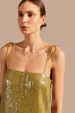 Solid Sequins Midi Dress