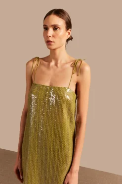 Solid Sequins Midi Dress