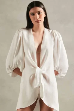 Solid Shirt With Voluminous Sleeves
