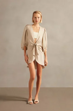 Solid Shirt With Voluminous Sleeves