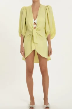 Solid Shirt With Voluminous Sleeves And Knot